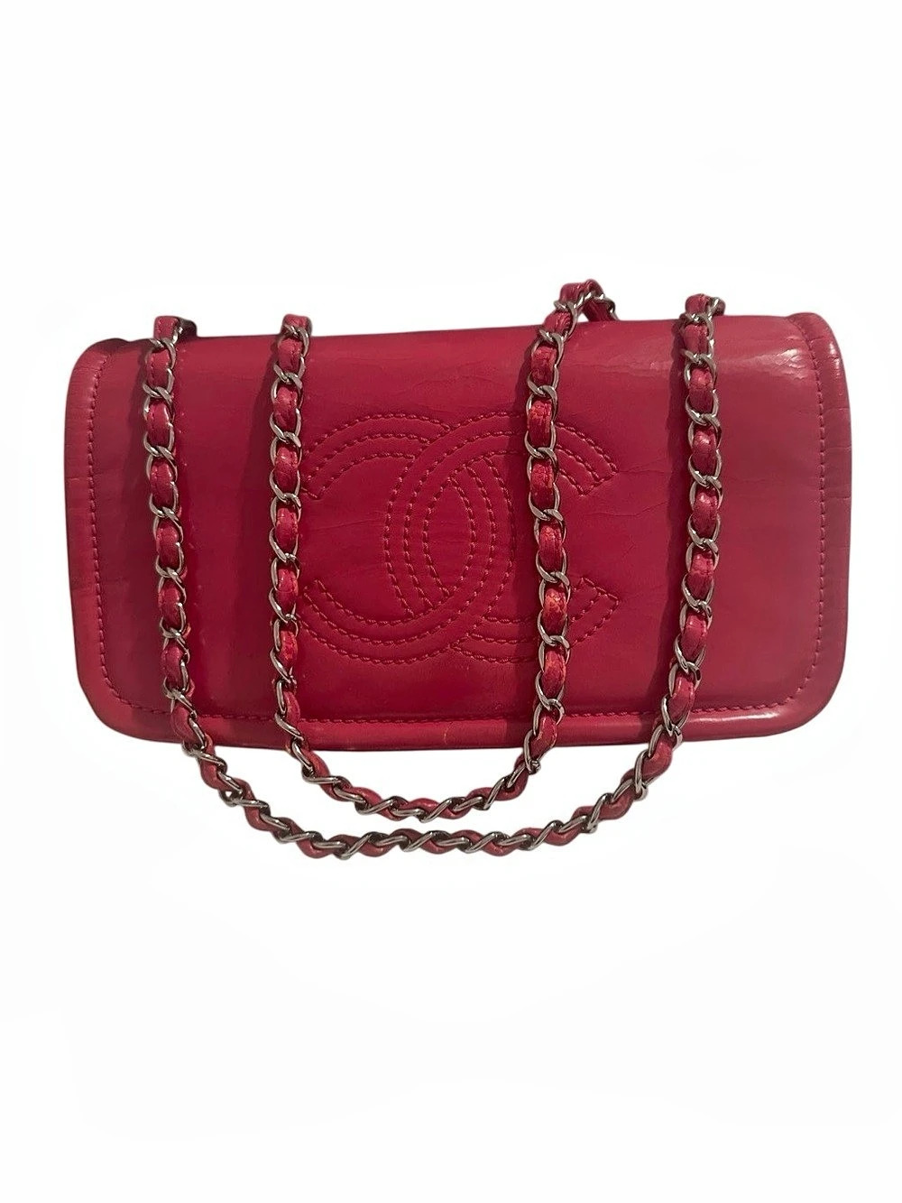 Chanel Classic Flap Patent Shoulder Bag in Pink - Picture 3 of 11